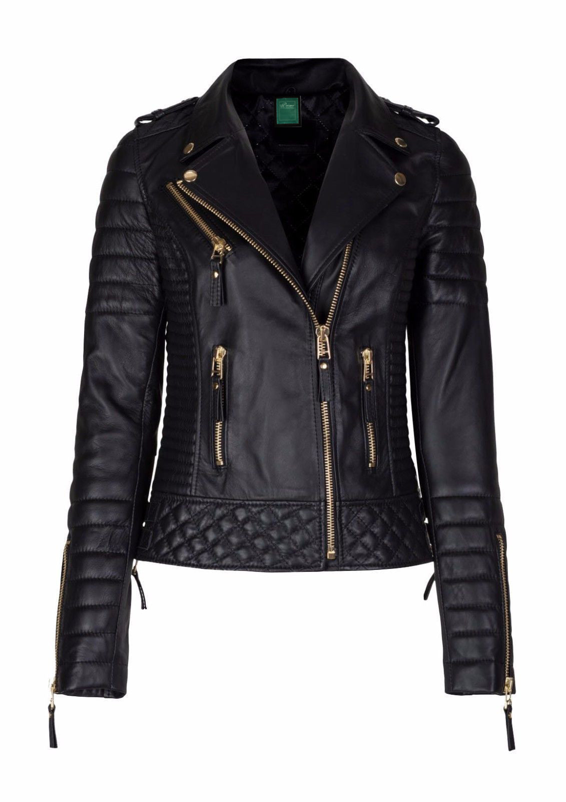 Women's Genuine Lambskin Leather Motorcycle Slim fit Designer Biker Jacket
