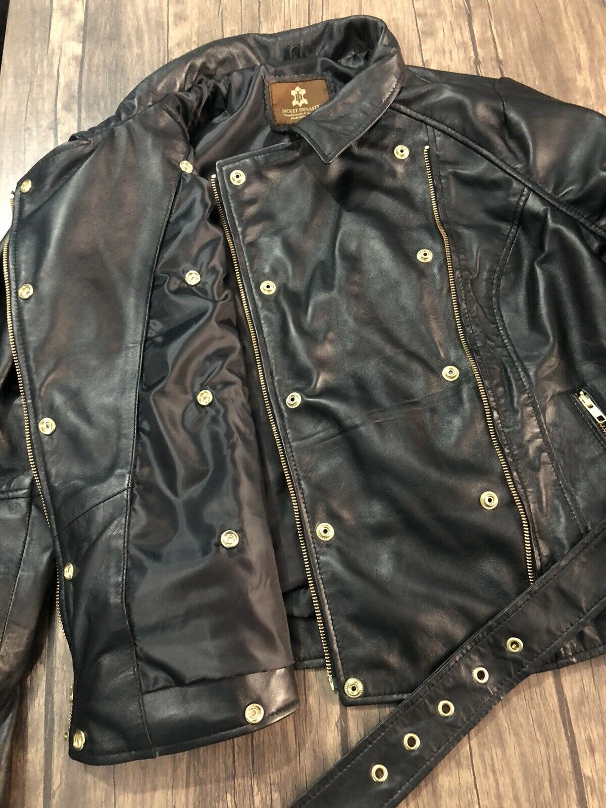 Women's Black Moto Style Genuine Lambskin/Sheep Leather Slim fit Jacket