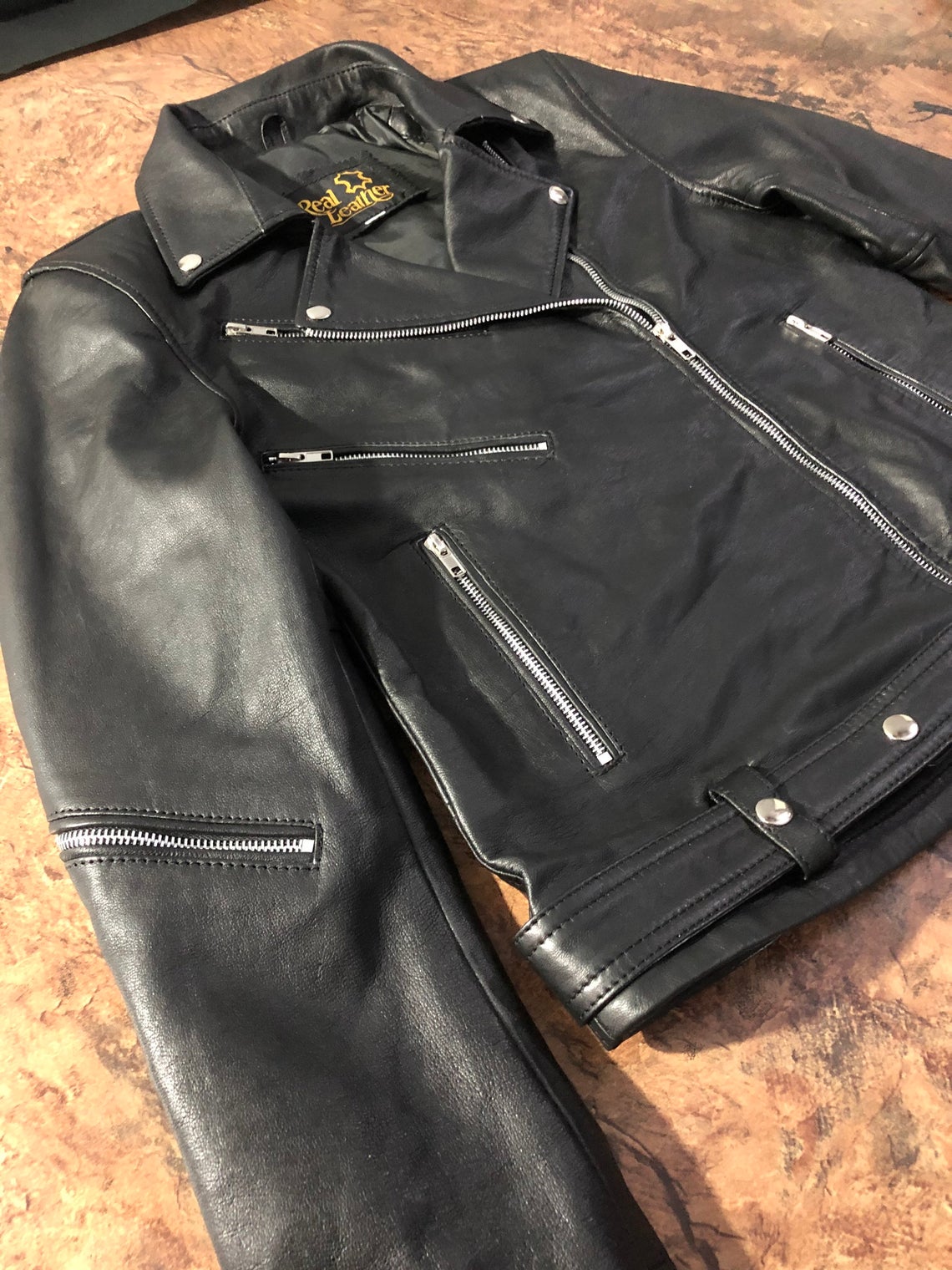 Ladies Women's Black Slim Fit Biker Lambskin Leather Moto Real Leather Jacket