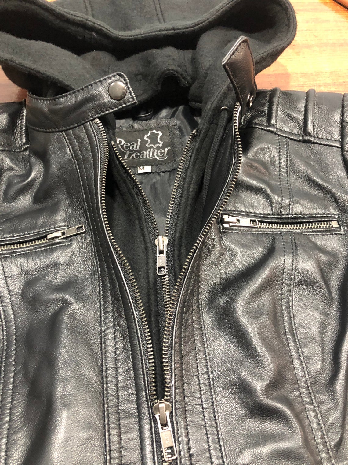 Women's Hooded Black Biker Motorcycle Real Leather Jacket Stylish Slim Fit Black Winter Jacket