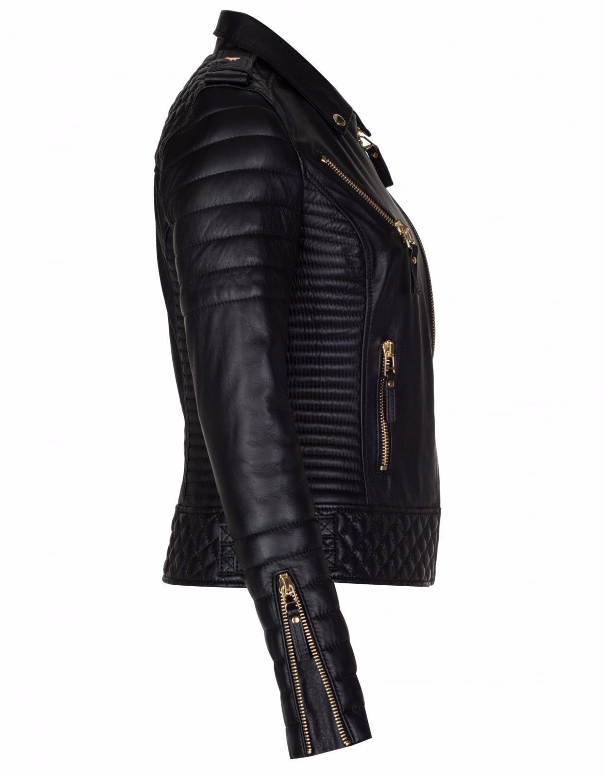 Women's Genuine Lambskin Leather Motorcycle Slim fit Designer Biker Jacket