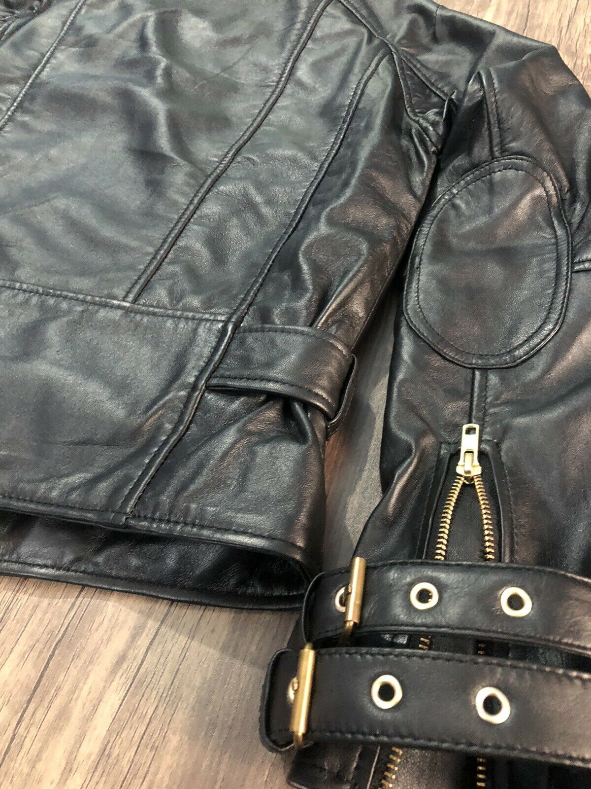 Women's Black Moto Style Genuine Lambskin/Sheep Leather Slim fit Jacket