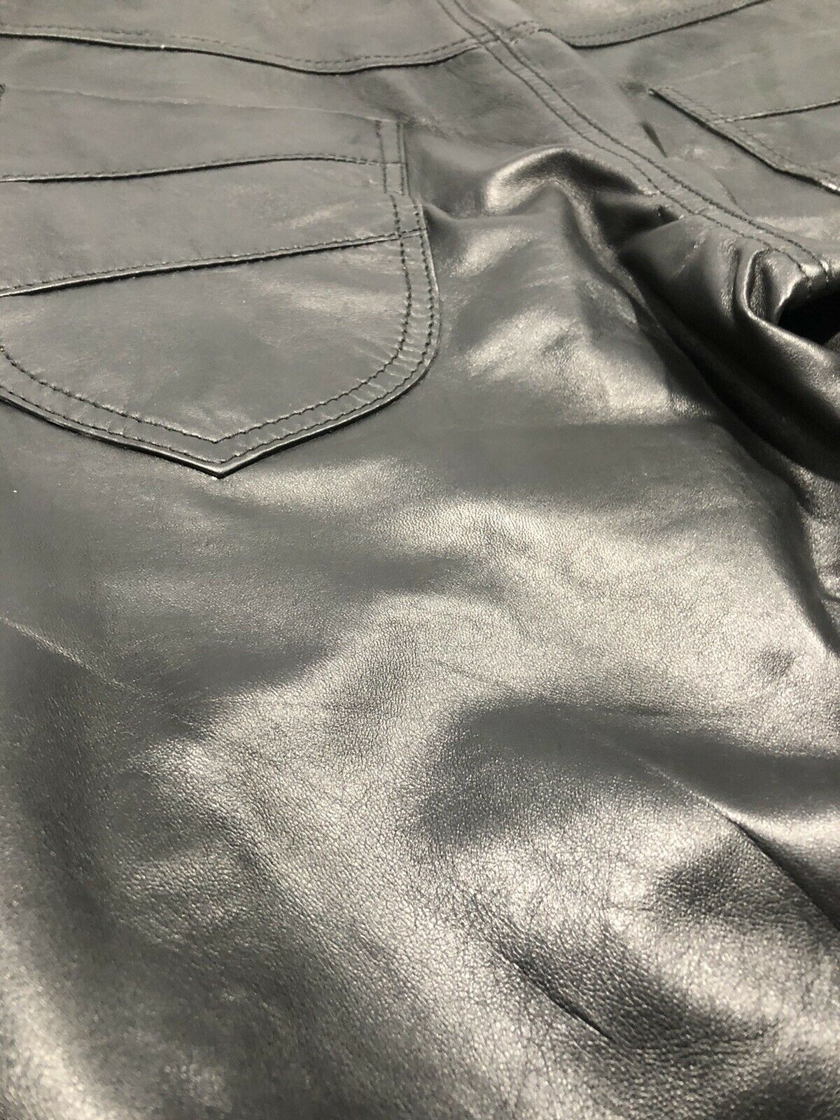 Mens Soft Leather Genuine Sheep Leather Party Pants Slim Fit Real Leather Pant