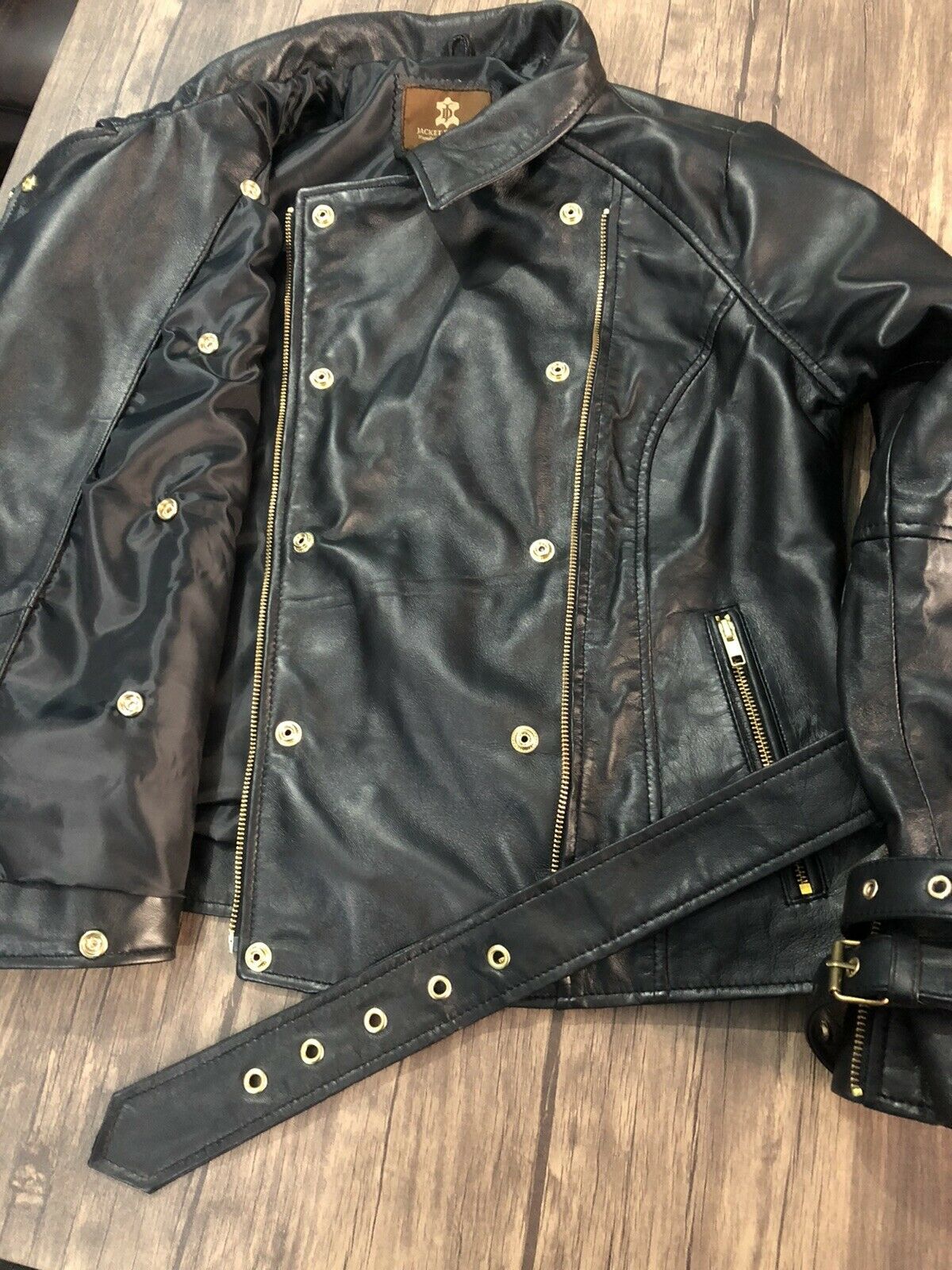 Women's Black Moto Style Genuine Lambskin/Sheep Leather Slim fit Jacket