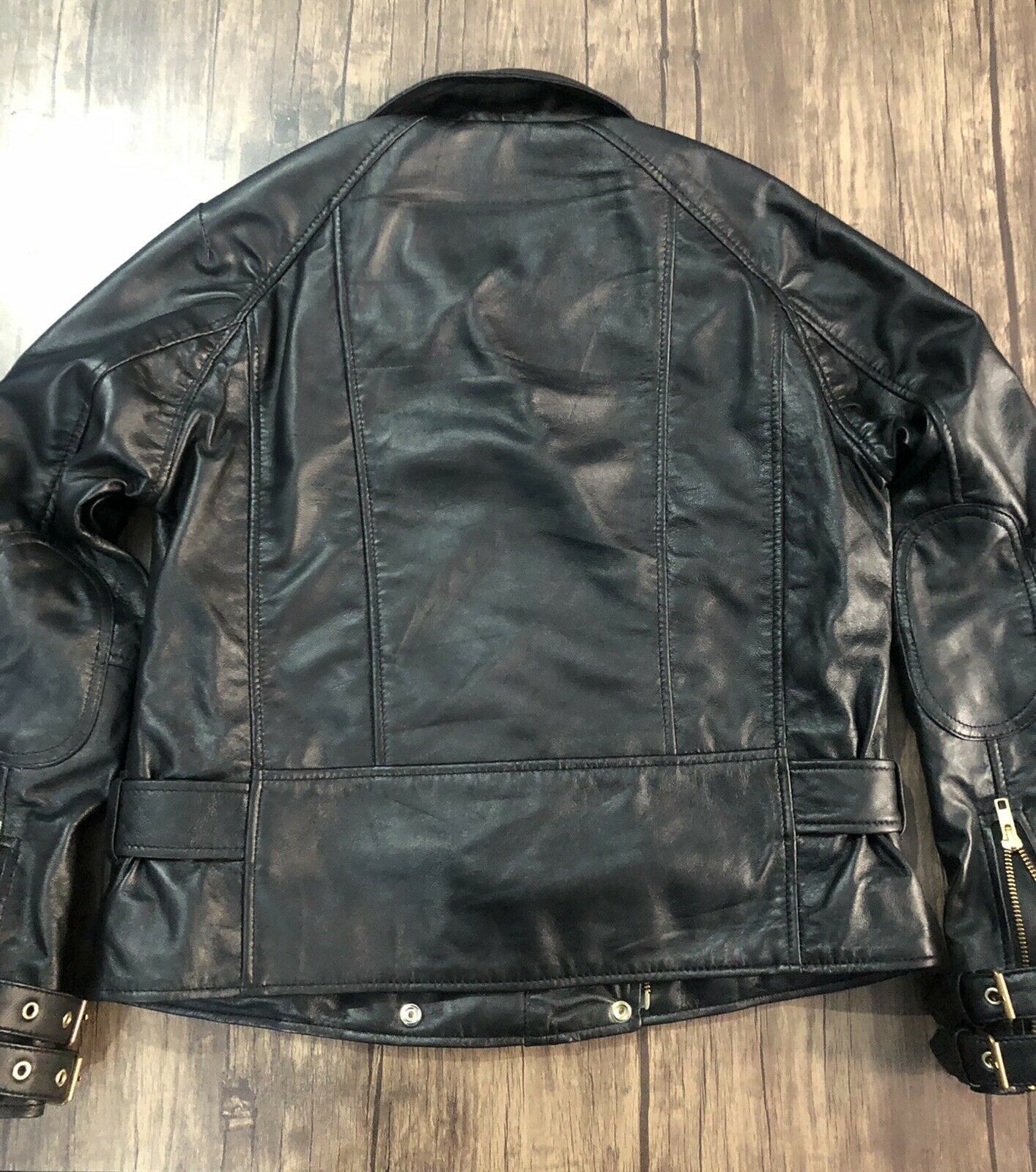 Women's Black Moto Style Genuine Lambskin/Sheep Leather Slim fit Jacket