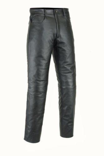 Genuine Leather Pant Biker Jeans Style Casual Classic Real Leather Black Pants