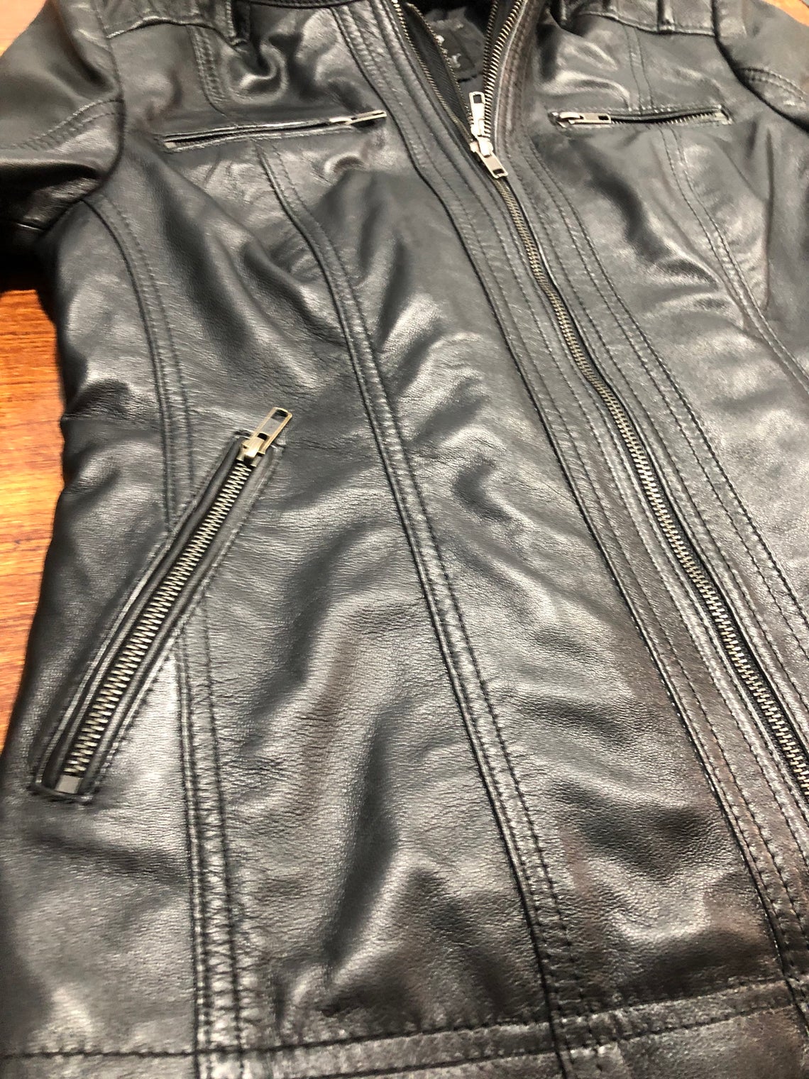 Women's Hooded Black Biker Motorcycle Real Leather Jacket Stylish Slim Fit Black Winter Jacket