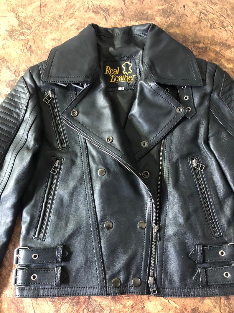 New Women Ladies Jacket Biker Black Moto Genuine Real lambskin Leather Jacket Retro