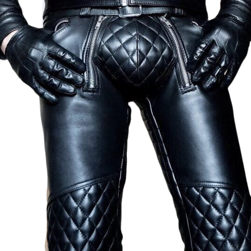 Leather trousers CUIRS GUIGNARD of leather calfskin-ref TROUSER noir  vachette-black